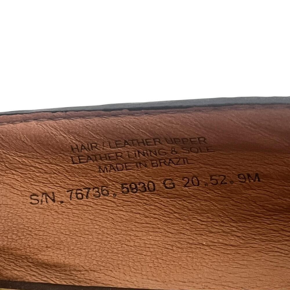 Tory Burch Shoes Womens 9M Metal Miller Brown Leopard Calf Hair Flats Loafer - Picture 9 of 9